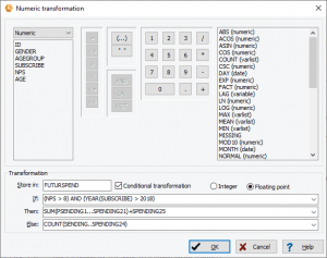QDA Miner - Numerical transformation